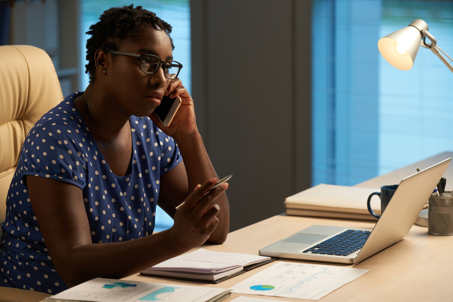 Business Lady Talking on Phone